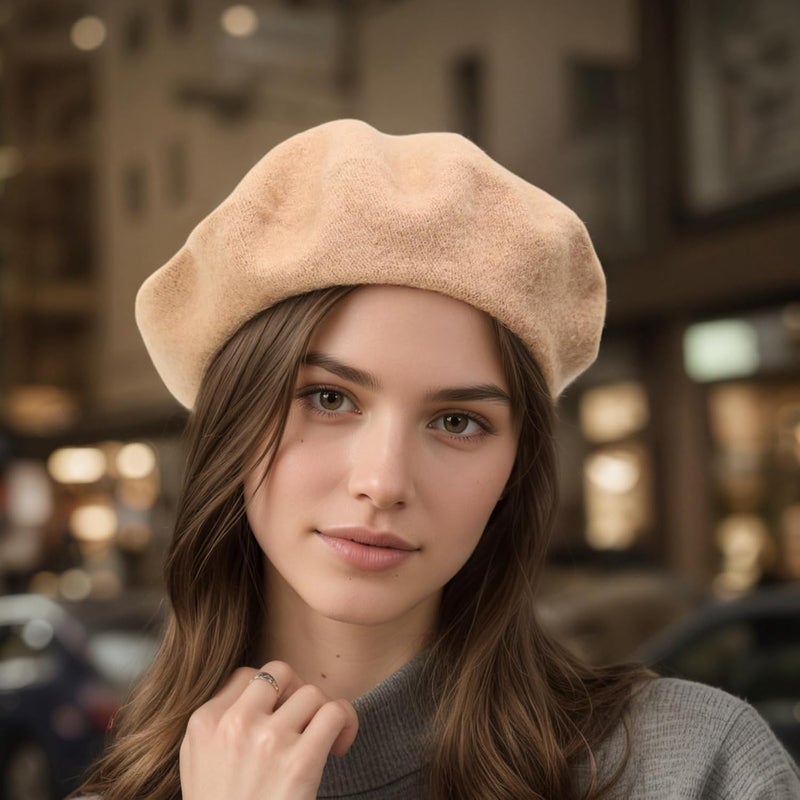 AURORAAEGIS French Beret Hats for Women - Classic Wool Beret Hats Soft Knit Winter Cloche for Daily Outfits - Image 2